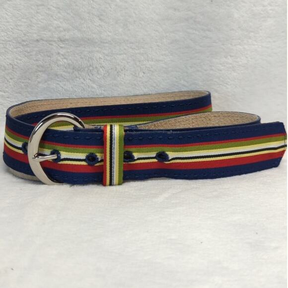 No Brand Belt Woman's Striped Suede‎ Back Rainbow Striped M/L Colorful - Picture 1 of 7